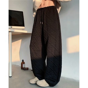 防寒保暖棉裤男女2025冬季潮牌宽松直筒baggy夹棉裤子 D385 P58图片