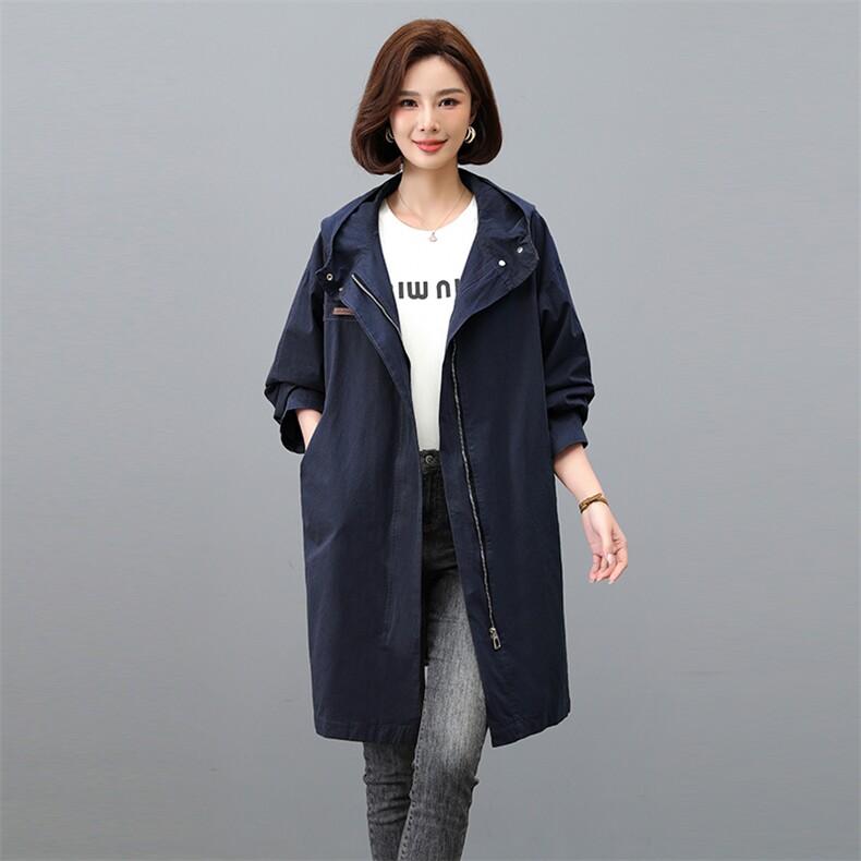 2024秋款新品宽松型常规中长款长袖纯色简约休闲款847款,女装风衣,秋牧寒烟