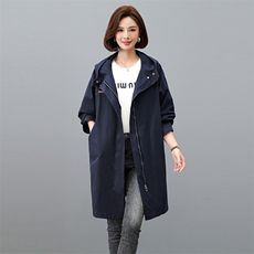 2024秋款新品宽松型常规中长款长袖纯色简约休闲款847款，女装风衣，秋牧寒烟