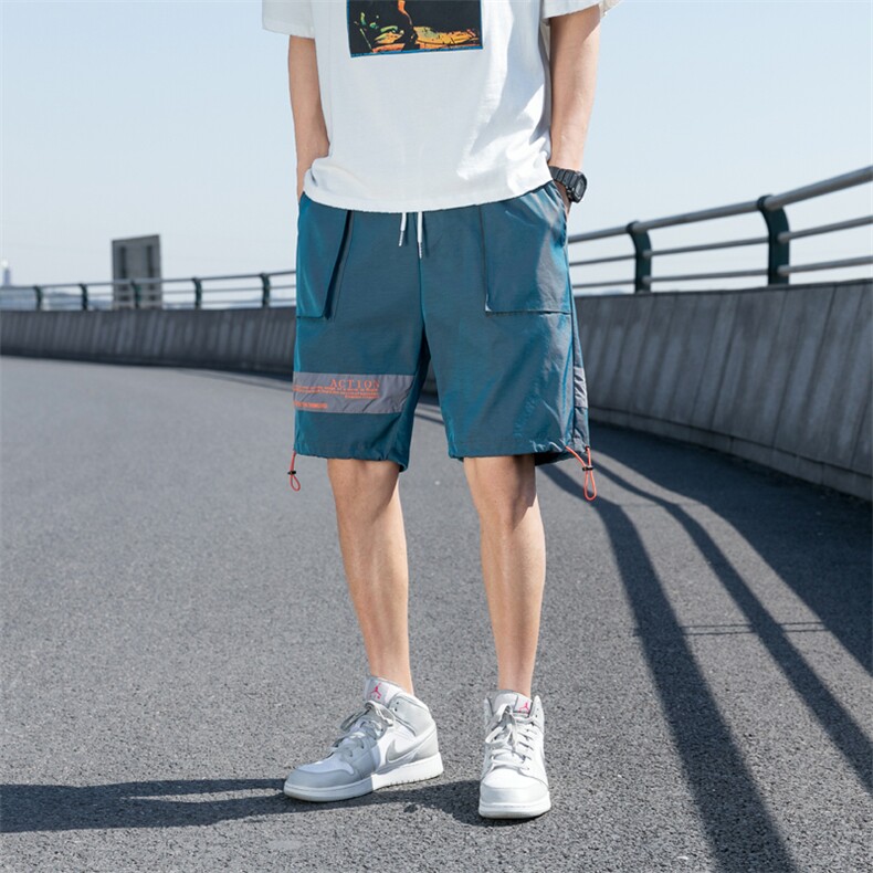 夏季韩版潮流亮面宽松工装短裤五分裤情侣短裤男A305-KX2060-P25图片