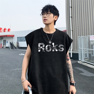 ！版权！2025夏季男士麂皮绒无袖T恤情侣潮牌背心TLBX05特P18图片