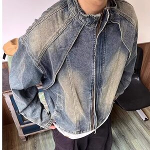 水洗牛仔外套男春秋款cleanfit解构设计感美式高街夹克31822-p73图片