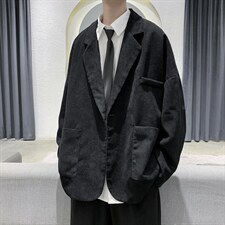 现货秋冬男款宽松帅气百搭潮流港风灯芯绒西装西服外套DM09-P65，男装西服套装，电商D321-1