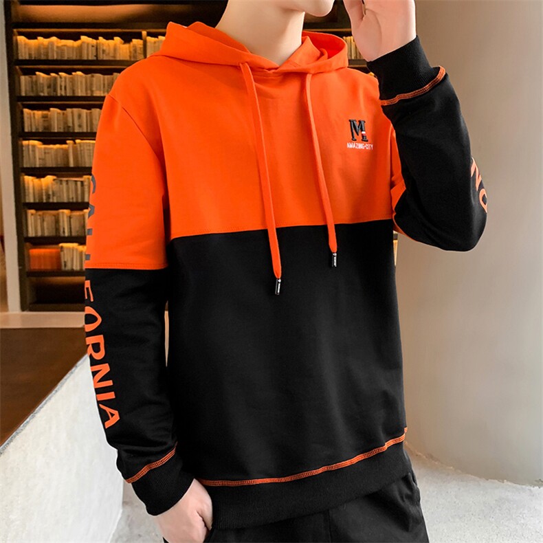 W031男士连帽卫衣春秋款潮流ins宽松春季2021新款外套,男装卫衣,电商D310（原电商305）