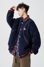 美式旗帜字母刺绣大码S-2XL夹棉聚酯纤维棒球棉衣男78156P148，男装棉衣，星座227-7