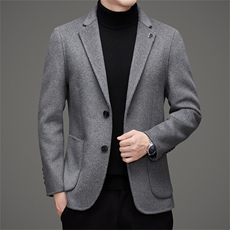 【皮尔卡丹专版】主推大货高端男装手工绵羊毛双面呢西服外套，男装西服，钱塘723
