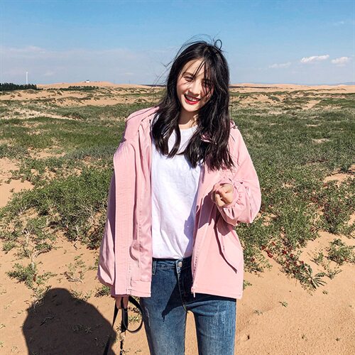 【正常发货】港风休闲短外套棒球服潮连帽长袖2022春秋新款外套女图片