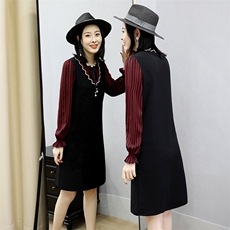 优雅气质舒适连衣裙时尚长袖中长款2021年春季百搭，女装连衣裙，安之芮娜