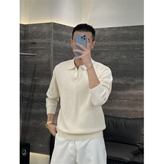 老钱风秋新贵简约风男士休闲上衣纯色高级感百搭针织衫D2511/P68，男装针织衫/毛衣，电商A243