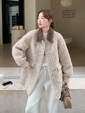 【现货】数据好皮毛一体外套P205-K308，女装棉衣/棉服，浙宝128A