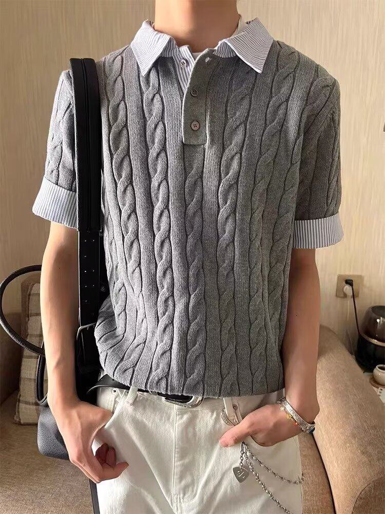 翻领短袖polo衫男潮牌夏季t恤韩版新款百搭体恤上衣513PL1784P50,男装T恤,星座513