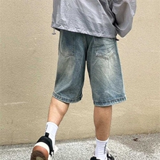 网图现货美式宽松直筒五分牛仔短裤男DK0118/P37，男装牛仔裤，星座205-3