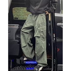 美式复古大口袋工装束脚机能风宽松纯色休闲裤男士长裤KJ39，男装工装外套，星座1116A（原606A-3）