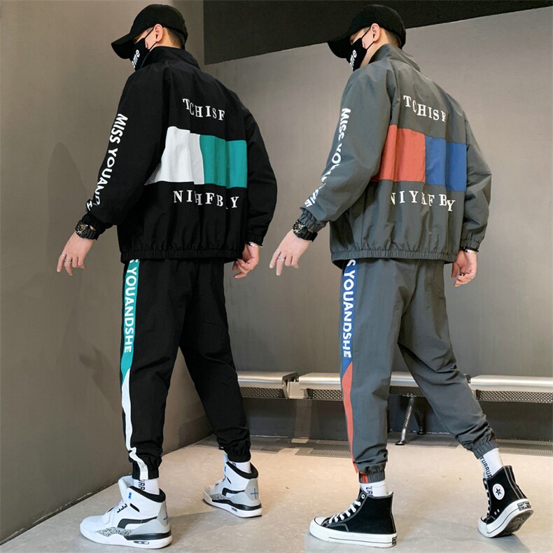 春秋装夹克两件套休闲运动套装韩版潮流男装搭配一套DS871TP75,男装夹克,电商A102