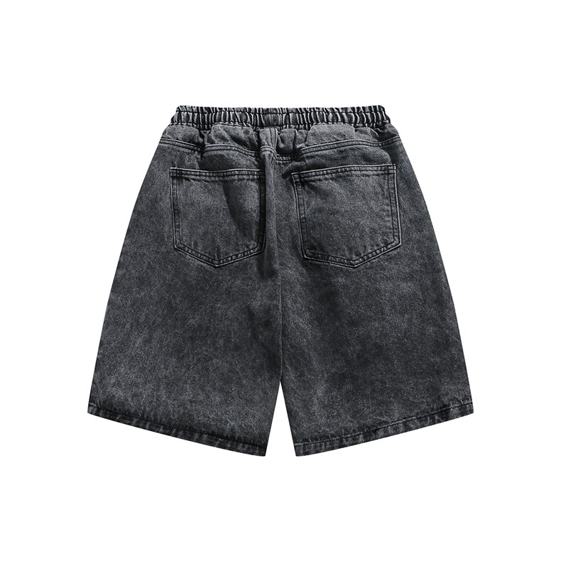 白底23夏季新款时尚水洗做旧侧开叉休闲百搭牛仔短裤A20P45控68,男装牛仔裤,电商A247-1