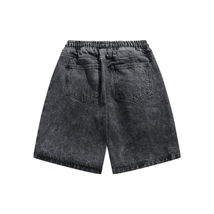 白底 23夏季新款时尚水洗做旧侧开叉休闲百搭牛仔短裤A20P45控68图片