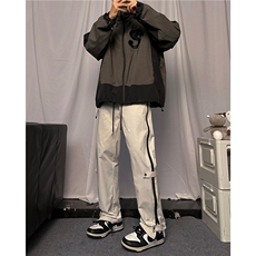 抖音品质新款高街机能冲锋裤微喇拉链休闲裤B315-K23377-P45控58，男装休闲裤，电商B315