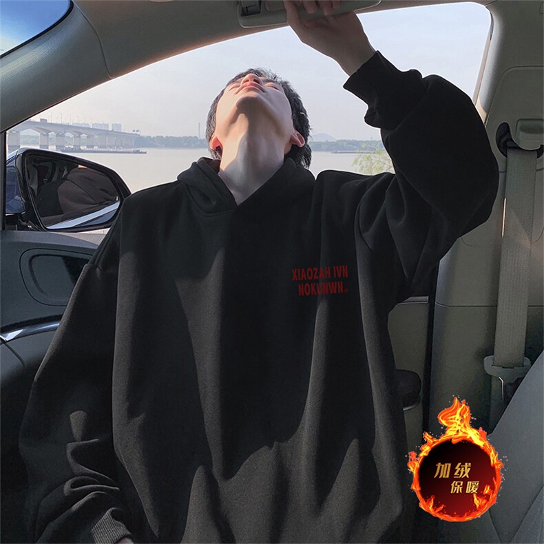 抖音得物供货可提供视频秋冬重磅美式宽松连帽卫衣WKD29,男装卫衣,电商A486