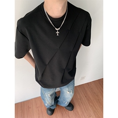 美式夏季潮牌简单t恤男款圆领短袖小众半袖宽松上衣T0135-P40，男装T恤，星座308B-2