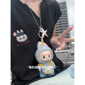 XZ809A/FFF07/P35/控48   肌理感绣花labubu背心T恤图片