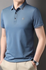 中年爸爸夏季新款男士纯色POLO衫商务休闲翻领保罗短袖男T恤上衣，男装T恤，电商B212（原钱塘6029）