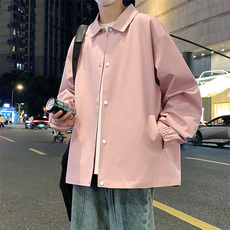 脏脏花翻领夹克男秋新款潮复古宽松休闲情侣外套A436-2380-P60,男装夹克,电商A436