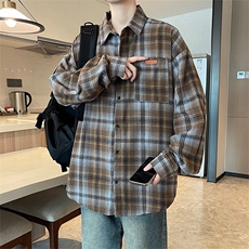 春秋季衬衫新款宽松休闲男女同款衬衣XZ102B-1-CS2565P45，男装衬衫，星座102B-1