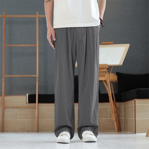现货-夏季薄款直筒休闲裤宽松阔腿山本长裤潮牌冰丝裤AK23072-P55图片