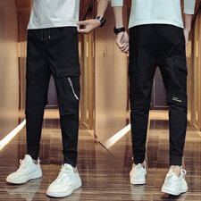 秋冬社会小伙裤子男拉链韩版修身休闲长裤男潮C301，男装休闲裤，电商C301