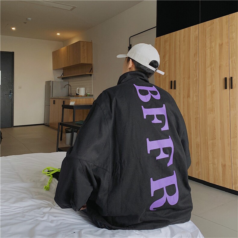 立领卫衣男韩版潮流秋外套半拉链嘻哈上衣港风原宿夹克 W1179-P62图片