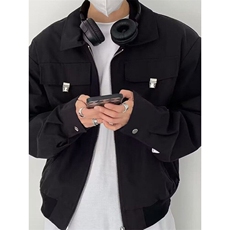 网图秋春时髦潮气质复古飞机服夹克男士垫肩翻领外套J134-P60，男装夹克，星座1001-1