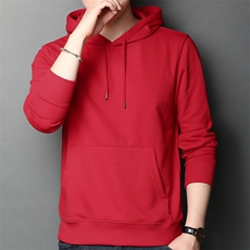 F6067钱塘2020-1春秋纯色套头长袖T恤男士休闲百搭连帽卫衣P56，男装T恤，钱塘207-1