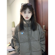 学院风甜美复古腊肠狗刺绣面包服外套女冬季宽松加厚立领棉衣棉服，女装棉衣/棉服，星座506A