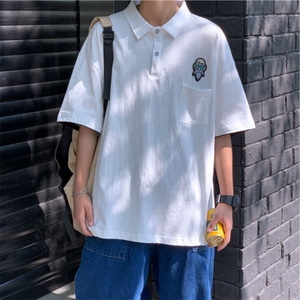 夏季夏装 龙珠印花 港风短袖翻领T恤男五分袖Polo衫T14 P35图片