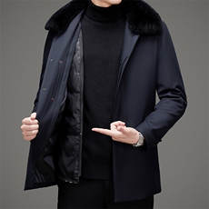 DZA03钱塘2020-3中年男士冬季厚款商务休闲有帽羽绒服货稳P240，男装羽绒服，钱塘207-3