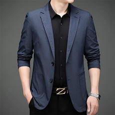男士2023年秋季新款长袖休闲西服中青年纯色便服外套AJY8653-P210，男装西服，电商B212（原钱塘6029）