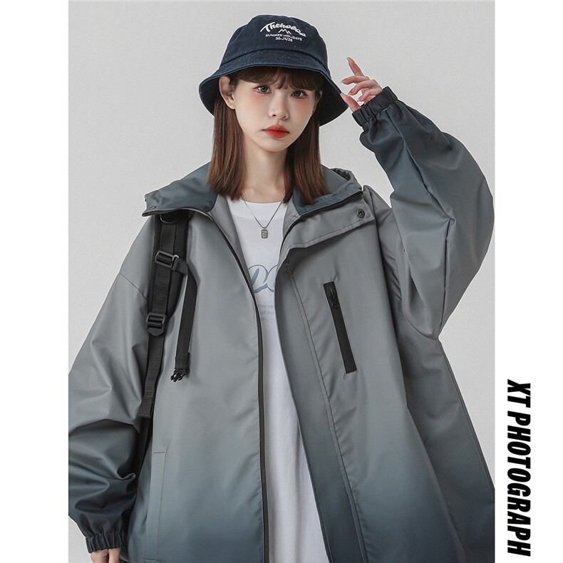 2026中性风山系防水冲锋衣渐变色夹克女大码M-5XL休闲JK77088P85，男装夹克，星座227-7