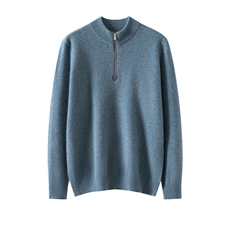 2025年秋季新款百搭半拉链加虚提，男装羊绒套衫，榆莲羊绒