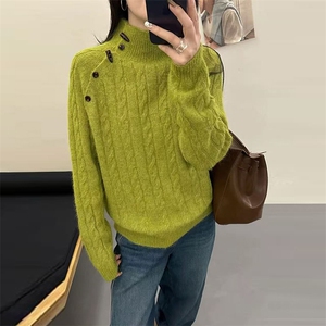 毛衣女冬季加厚外穿内搭套头圆领短款小个子时尚针织衫打底衫上衣图片