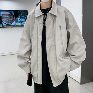 拉链设计感美式高街夹克外套小众潮牌机能飞行服外套JK251 P68图片