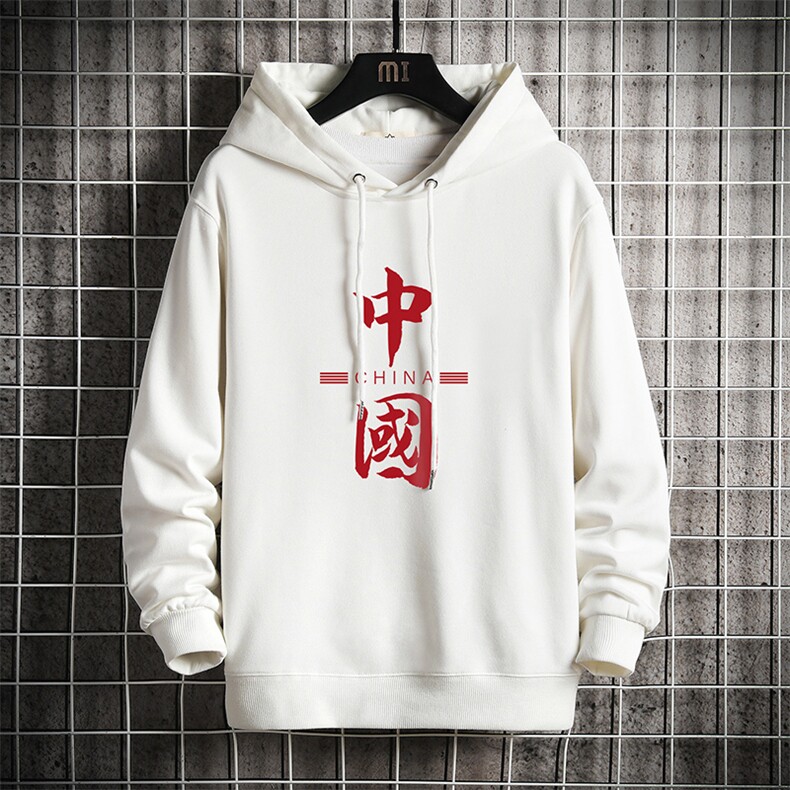 WY2198-P35 加绒款-P40 纯棉连帽卫衣男大码运动帽衫宽松薄 网格图片