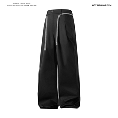 25新款高级感抽绳潮流复古纯色宽松百搭休闲长裤504-K245-P45控68，男装休闲裤，星座504