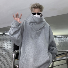 加绒加厚冬款男连帽套头高领卫衣假两件休闲保暖外套WY110P50，男装卫衣，星座1013-1