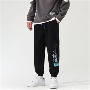 日系2024秋冬款撞色印花束脚运动休闲潮牌卫裤8806-P55控69,男装休闲裤,星座914-3
