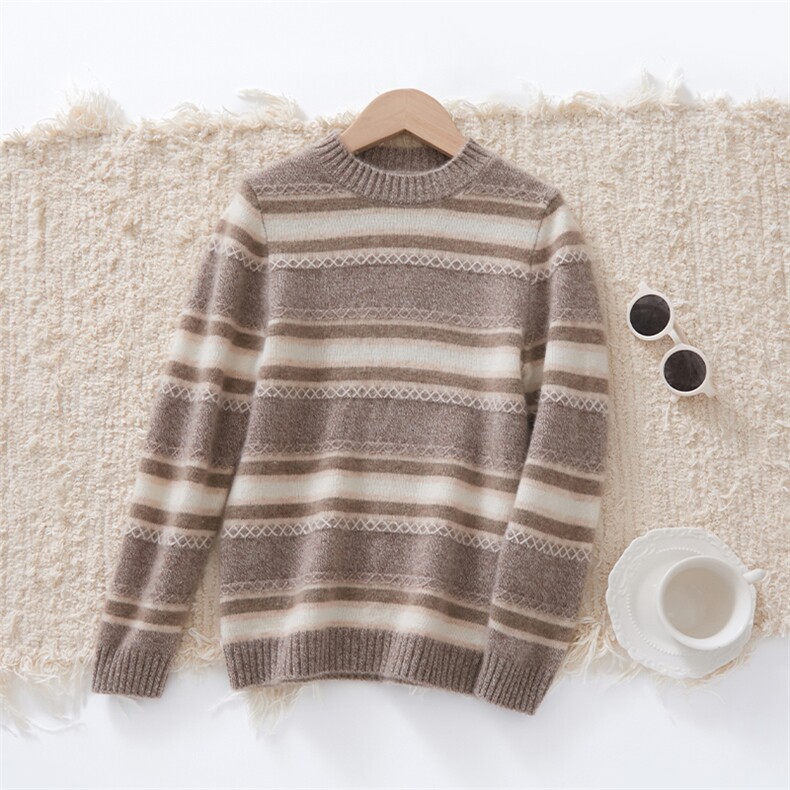 秋冬时尚百搭简约七针夹花拼色加厚儿童羊绒衫，童装儿童羊绒衫，跳跳羊儿童羊绒衫
