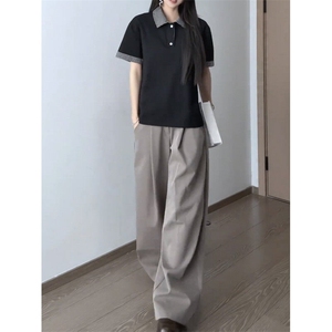 千鸟格翻领polo衫短袖男夏季情侣款半袖PL7233-特35图片