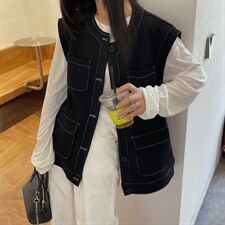 韩版马甲，女装马甲，mo cha dan