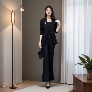 春季套装2025年新款女装时尚气质洋气职业装春秋装西装裤子两件套图片