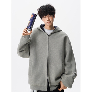 8XL-M 500克潮牌百搭卫衣男美式情侣连帽撞色休闲廓形外套WY33P68图片