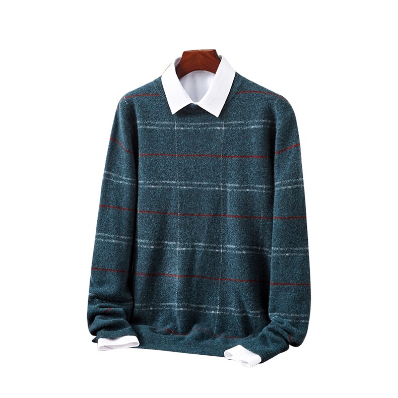 羊毛衫男士中年商务休闲上衣服秋冬季新款加厚保暖针织打底衫毛衣,男装针织衫/毛衣,电商B212（原钱塘6029）